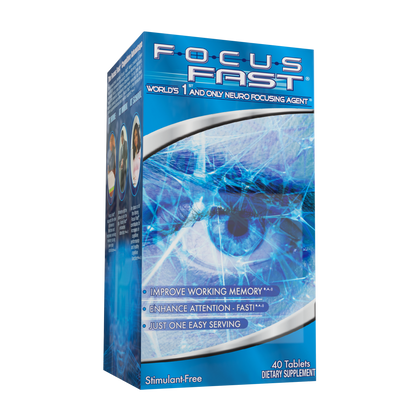 Focus Fast retail box showing the front and left side