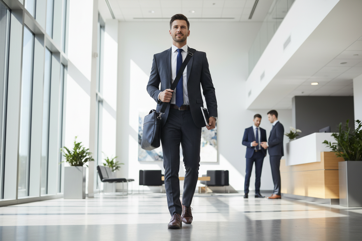 image of a business professional walking